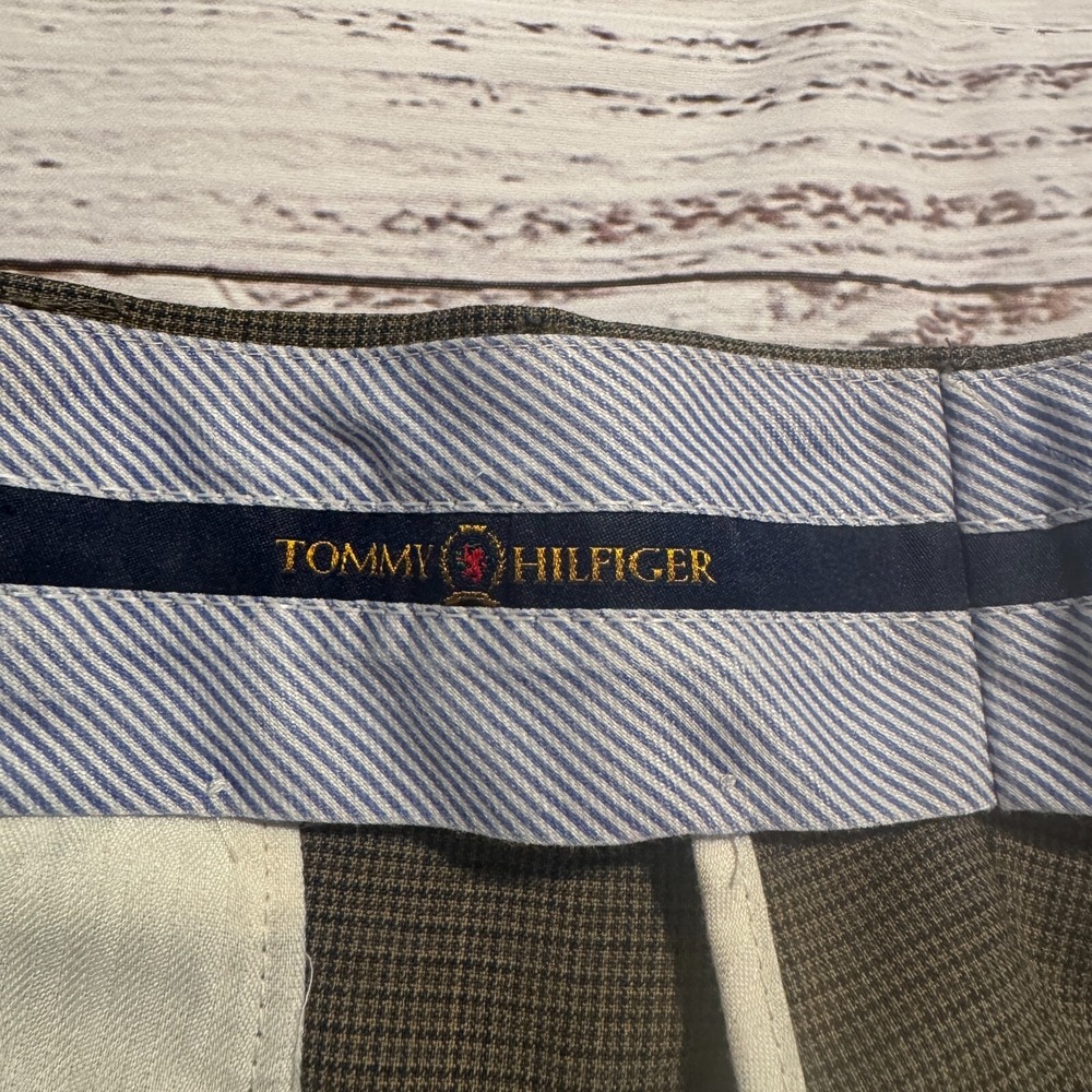 VTG Tommy Hilfiger Dress Pants Brown Green‎ Cuffed Men's Size 36x34 (Fits 34x30) - Picture 6 of 16